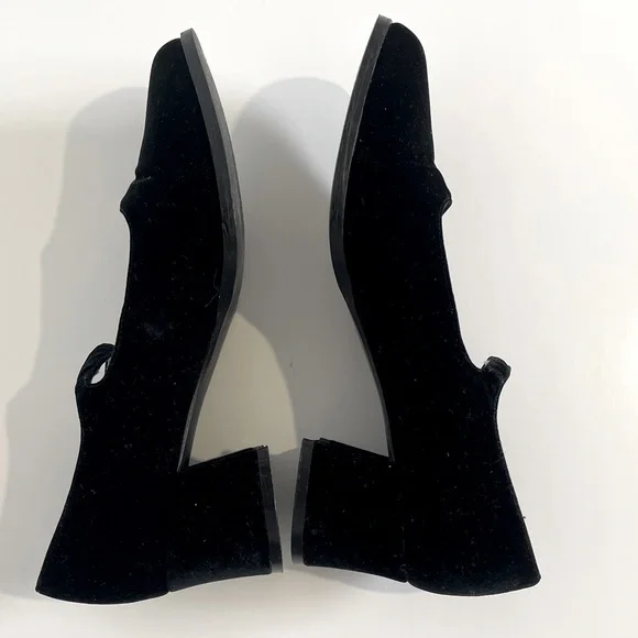 Unlisted Black Velvet Mary Jane Heels with Ankle Strap - Picture 3 of 7